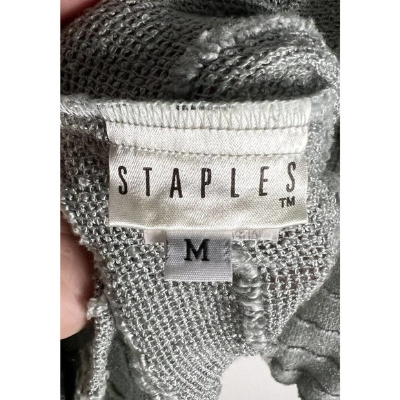 Vintage Staples Womens Rayon Gauzy Button Up Shoulder Pads Blouse‎ Made In USA M - Picture 9 of 12